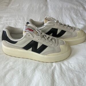 New Balance Cream and Black Retro Sneakers